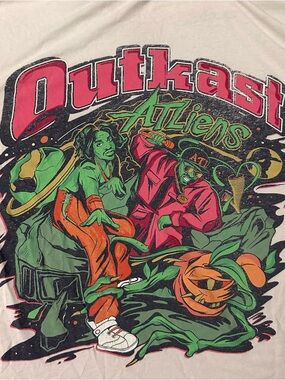 Retro Outkast ATLiens Pink Graphic Double Sided T-Shirt Mens Size L
